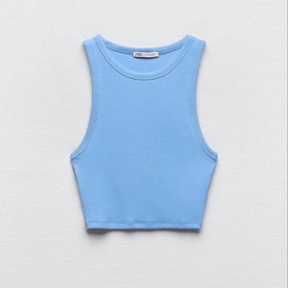 3 Zara Basic Ribbed Tanks! (blue, green, and pink) 💙💚🩷 - Picture 3 of 10